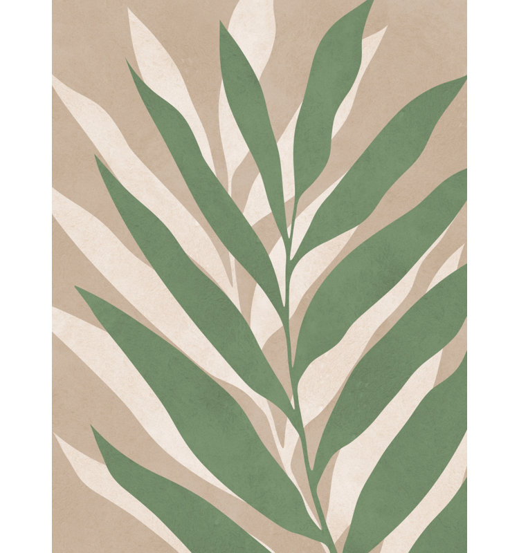 Soft Palm Leaves Print by Other Artist, 12 × 18, Framed Print, Tan