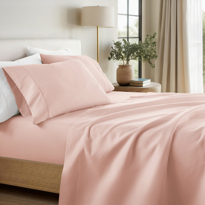 Ensemble de draps en microfibre Home My Heart, Rose, Ensemble de draps pour lit simple avec un drap-hou