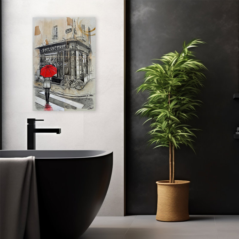 Croquis de paysage urbain rétro La Boulangerie, H 24 po x l 16 po