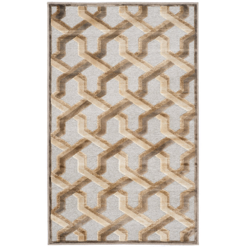 SantaAna Geometric Hand Woven Area Rug, Rectangle 79 x 122 cm