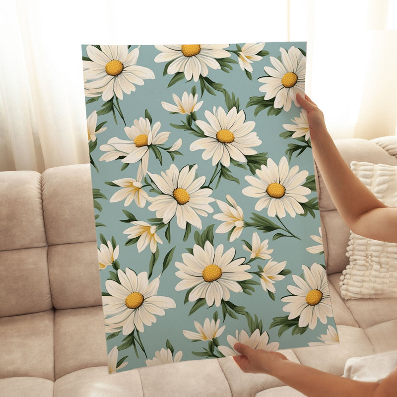 Floral Daisy Flowers, impression d'art moderne sans cadre, H 14 po x l 11 po