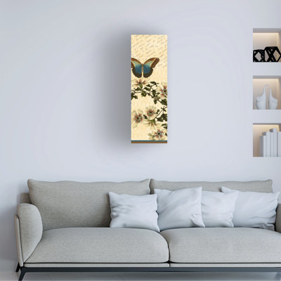 Art mural sur toile tendue - «Enchanted Garden» de Gail Fraser - art mural vertical 1 po pour décor de salon, de chambre à coucher ou de bureau - 8 x 24