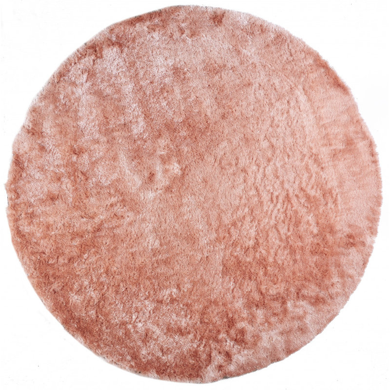 Tapis noir touffeté à la main Cienna, Round 8', Salmon Pink