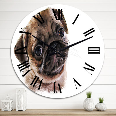 Portrait d'un carlin - Horloge murale traditionnelle