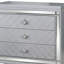 3 tiroirs 26 po Rory Chrome W Table de chevet