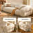 Crystal-cream Genuine Leather + Solid Wood Standard Sofa bed-1657911202