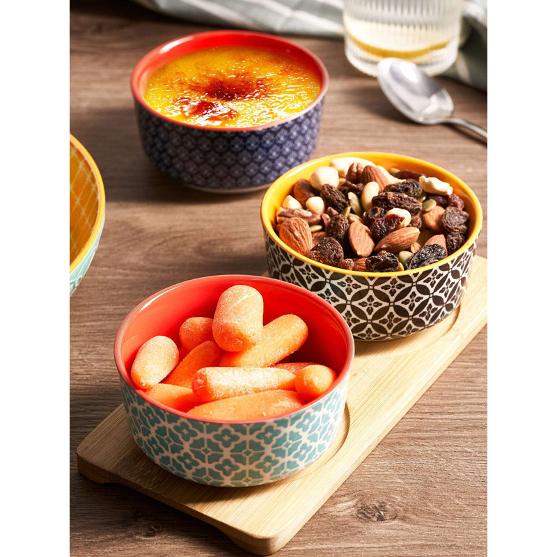 Ensemble de ramequins 4 oz avec couvercle DOWAN, 6 pièces, Multi-couleur