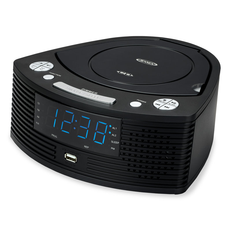 Lecteur CD stéréo avec radio-réveil numérique double