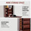 Bureau mural, bureau convertible escamotable, acajou