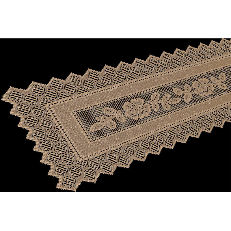 Skrolan Floral Table Runner, Brown