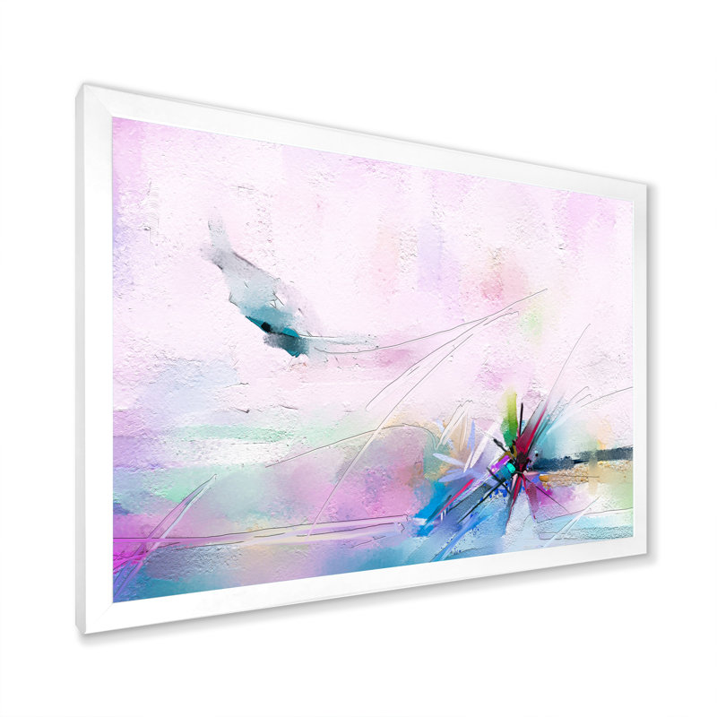 Pinceau Ocean Waves Impression V - reproduction de cadre flottant sur toile, H 30 po x l 40 po x P 1,5 po, Cadre photo blanc