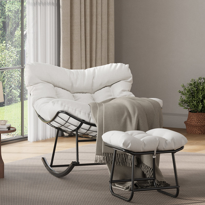 59cm Long Chaise Lounge Set, White