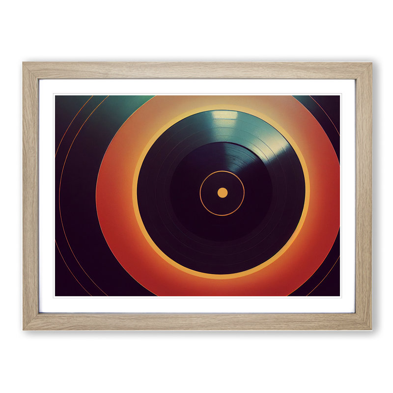 Captivating Vinyl Record Art - Framed Print, Oak, 46cm H x 64cm W x 2cm D