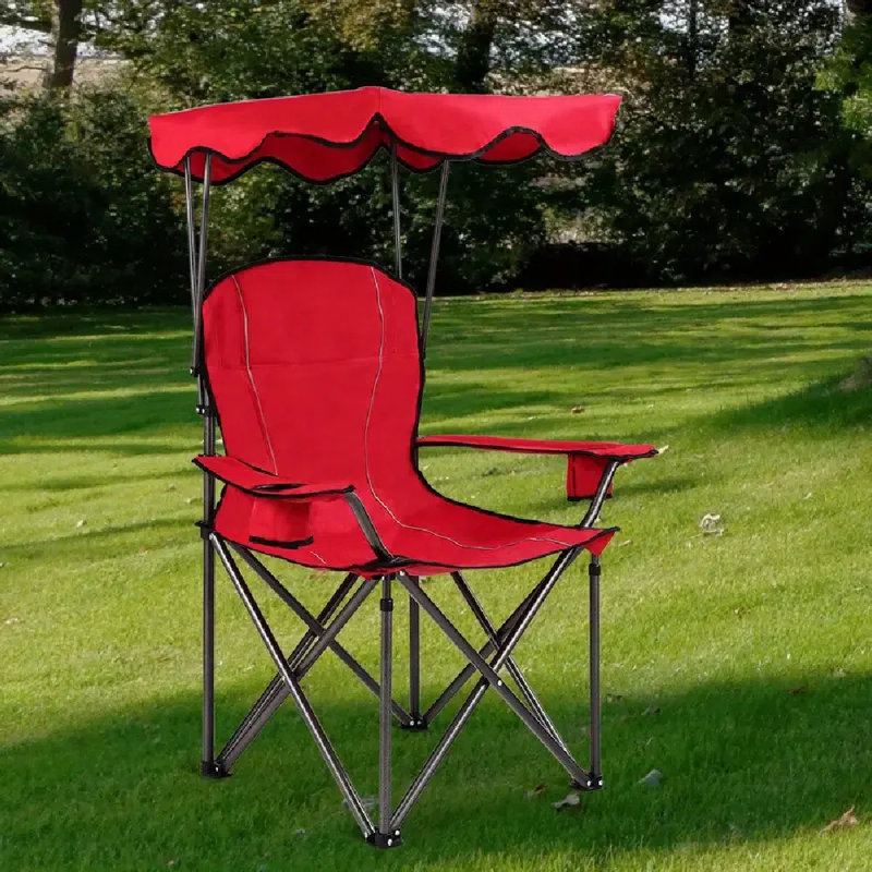 Chaise de plage portative pliante portative Deluxe, Rouge