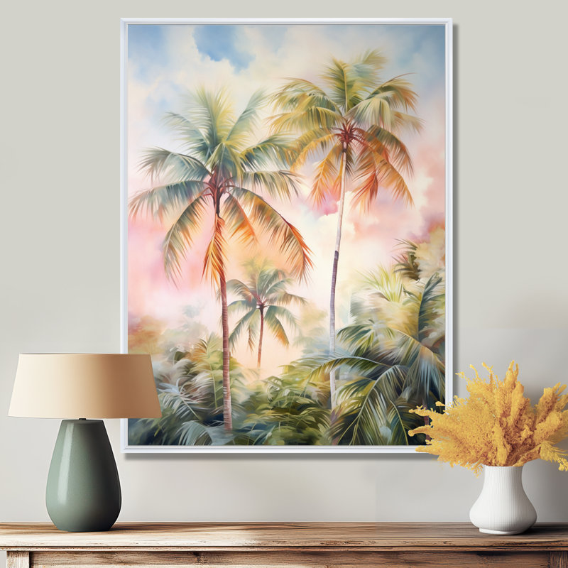 Décoration murale Lindamere Palm Trees Romantic Sunset III - Palmiers et palmiers, H 32 po x l 24 po x P 1 po