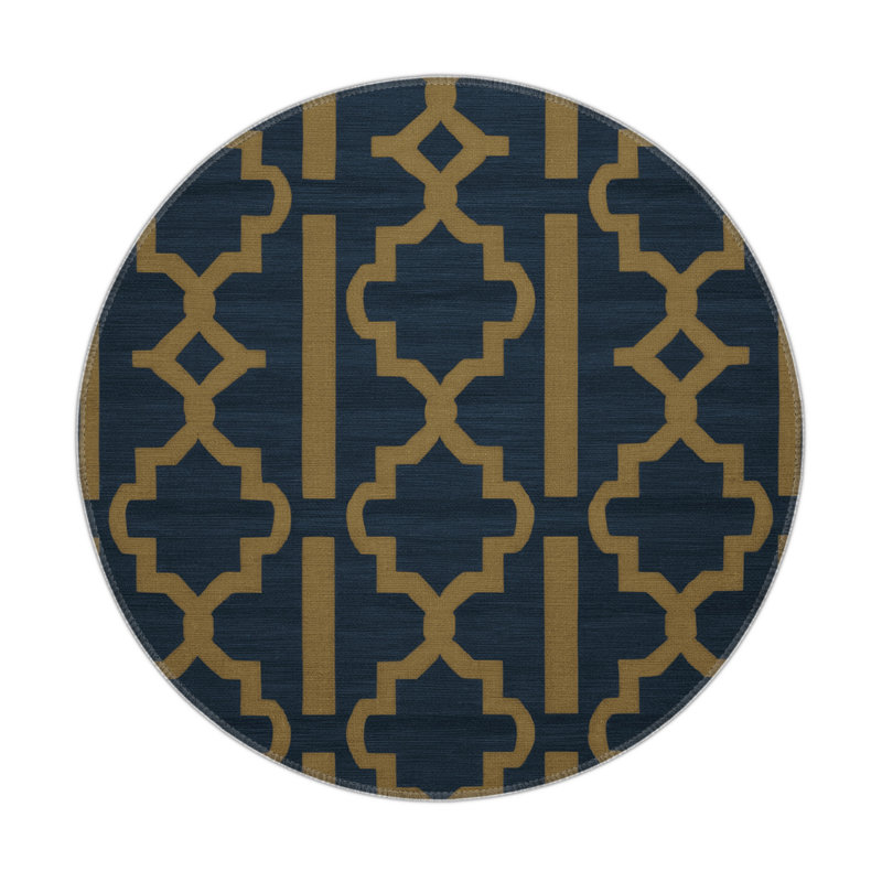 Tapis gris intérieur et extérieur Trellis, Rond 5 pi