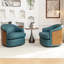 Faux Leather Swivel Barrel Chair-533347388