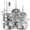  14 Pieces Stainless Steel Cookware Set with Induction Compatibility