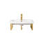 Boston Glossy White Resin Rectangular Wall Mount Bathroom Sink with Overflow-92900590