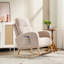 Chaise berçante d'appoint moderne avec pieds en bois massif, tissu doux et poche latérale pour porche respirant-2135237615