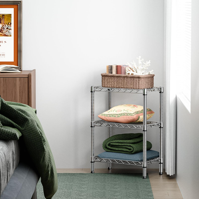 Étagère de rangement en métal à 3 niveaux, 28,6 po x 21,7 po x 11,8 po, Chrome chrome
