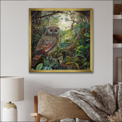 " Portrait Of Magical And Wise Owl In The Forest "