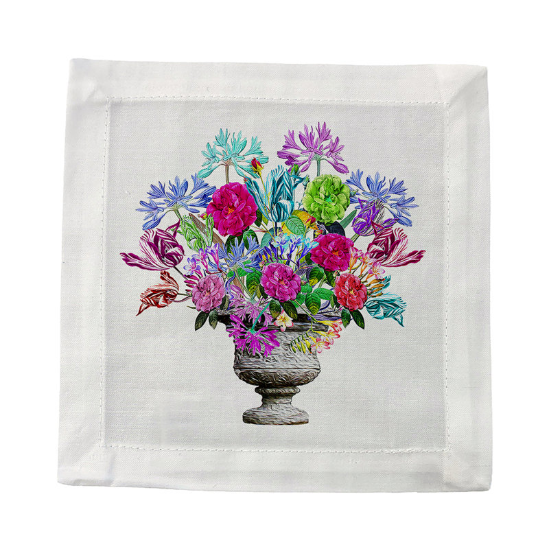 Pistils Large Bouquet Cotton Sateen Cocktail Napkins