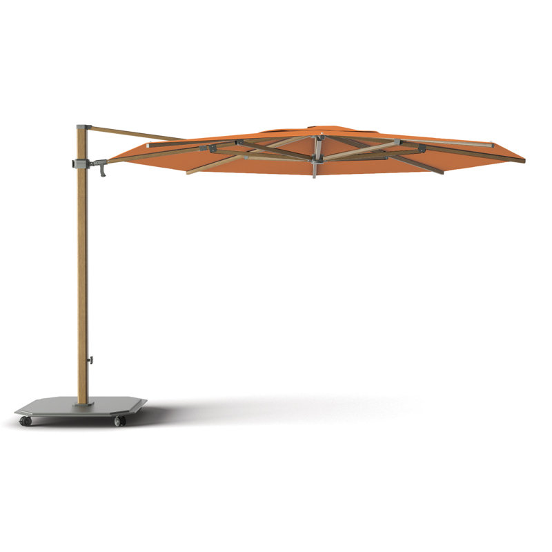 192'' W Sunbrella® Cantilever Umbrella, Charcoal, Alu Teak, Tuscan
