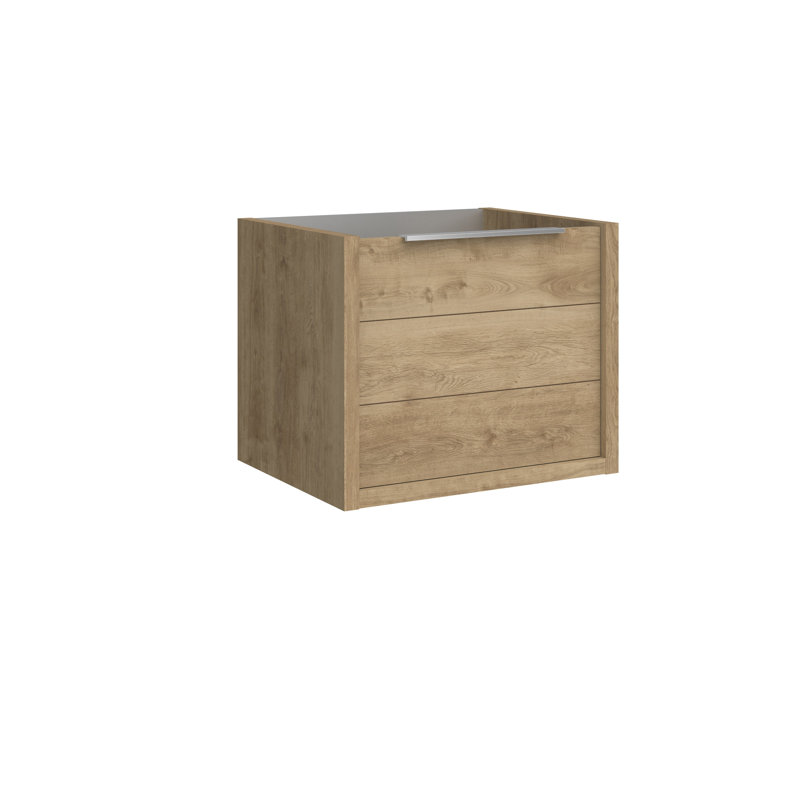Meuble-lavabo avec lavabo brillant et 2 tiroirs 55 po DAX Modena, chêne, Chêne