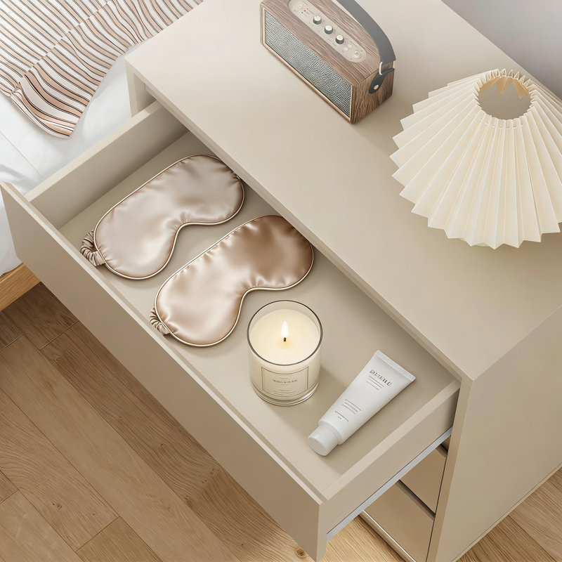 Ensemble de table de chevet moderne de 2 avec 3 tiroirs chacun, grande table de chevet avec beaucoup de rangement, table de bout robuste pour la chambre à coucher, le salon ou le bureau