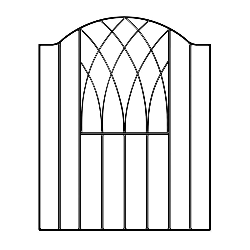 Guero Modern Bow Top Metal Garden Gate 94cm High, 88cm W x 94cm H