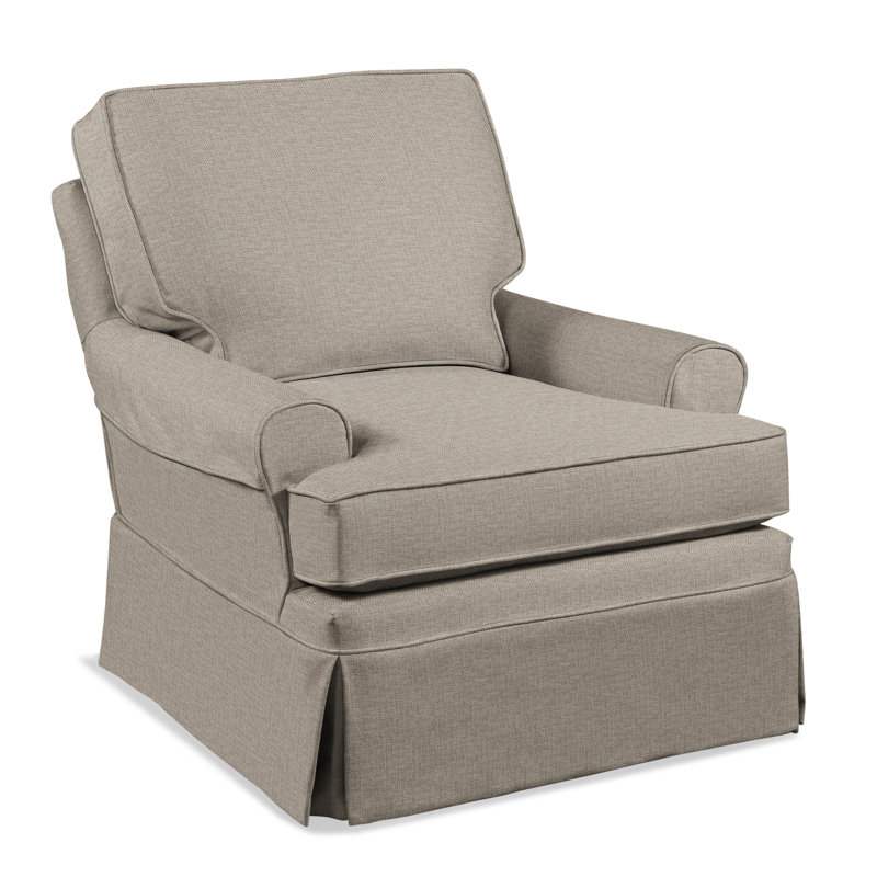 Belmont Cotton Swivel Slipcovered Armchair, Beige Performance Fabric; 0851-73