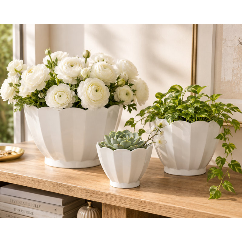 Ensemble de 3 pots à fleurs Flora