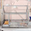 Lit simple en bois avec structure de toit-360445617-360445616