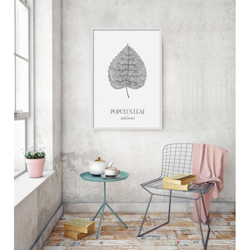 Nature Populus Leaf by César Ortiz Echagüe - Single Picture Frame Painting, 90cm H x 60cm W x 3cm D