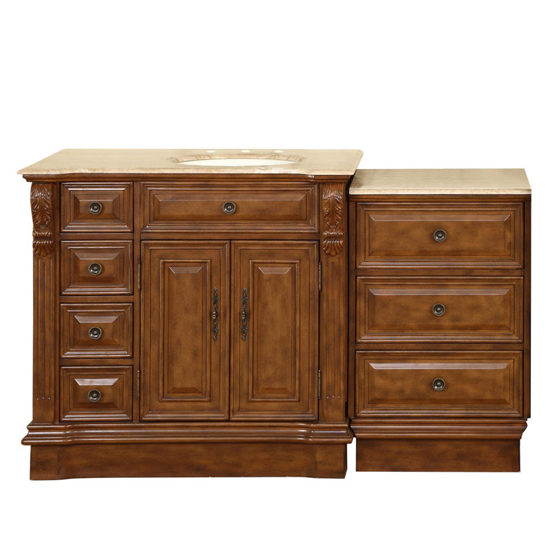 Ensemble de meuble-lavabo simple 58 po Tevis, Lavabo à droite