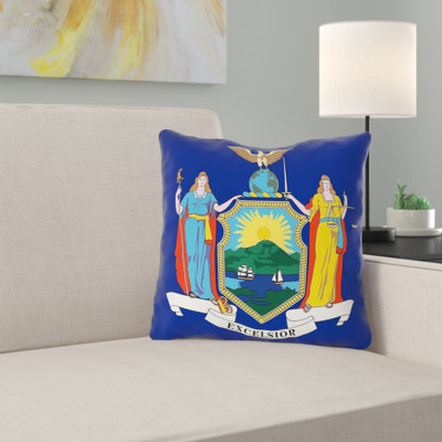 «centers new york flags in, sergé en coton/coussin décoratif-fermeture à glissière dissimulé-indolo