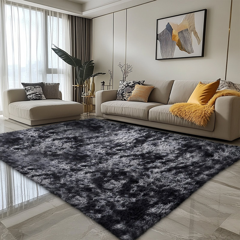Area Rugs for Bedroom Living Room, Fluffy Fuzzy Shag Shaggy Soft Plush Carpet, Indoor Floor  Rug for  Decor Aesthetic, Gray