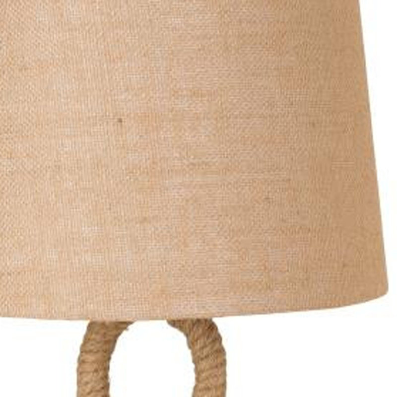 Lampe de table 29 po en céramique noire avec abat-jour empire brun