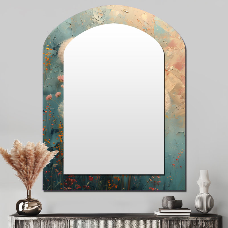 Art nouveau, collage de pissenlit blanc II, 43 po x 33 po