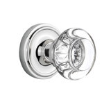 Crystal Round Interior Mortise Door Knob with Classic Rosette