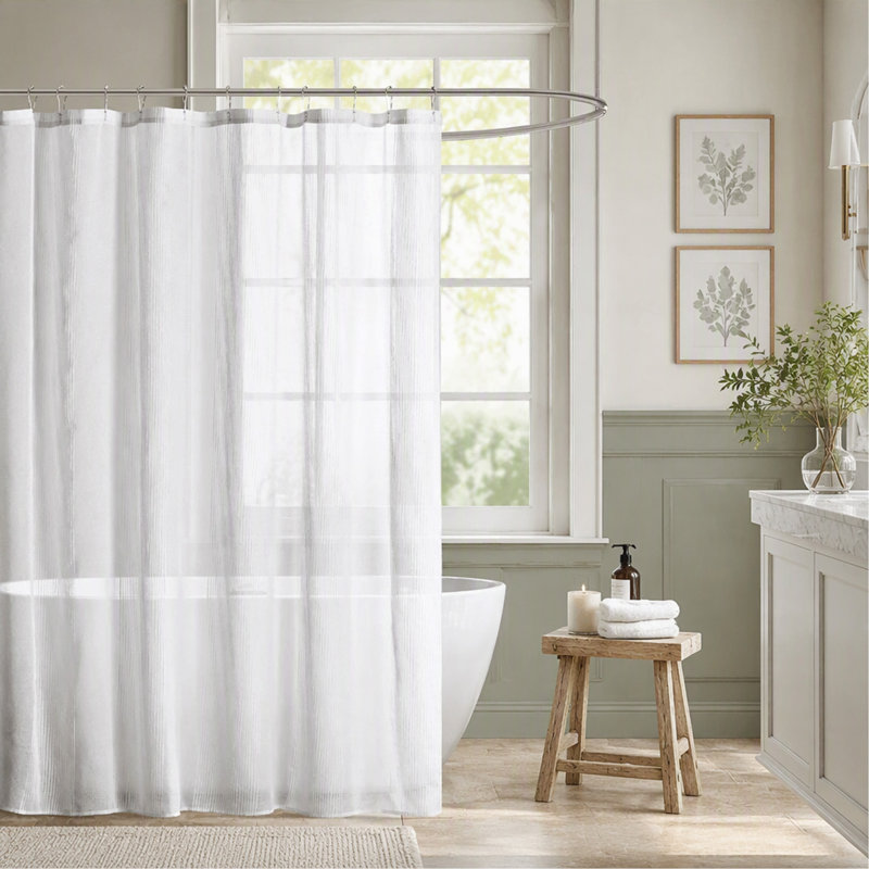 Sheer Shower Curtain, Grey