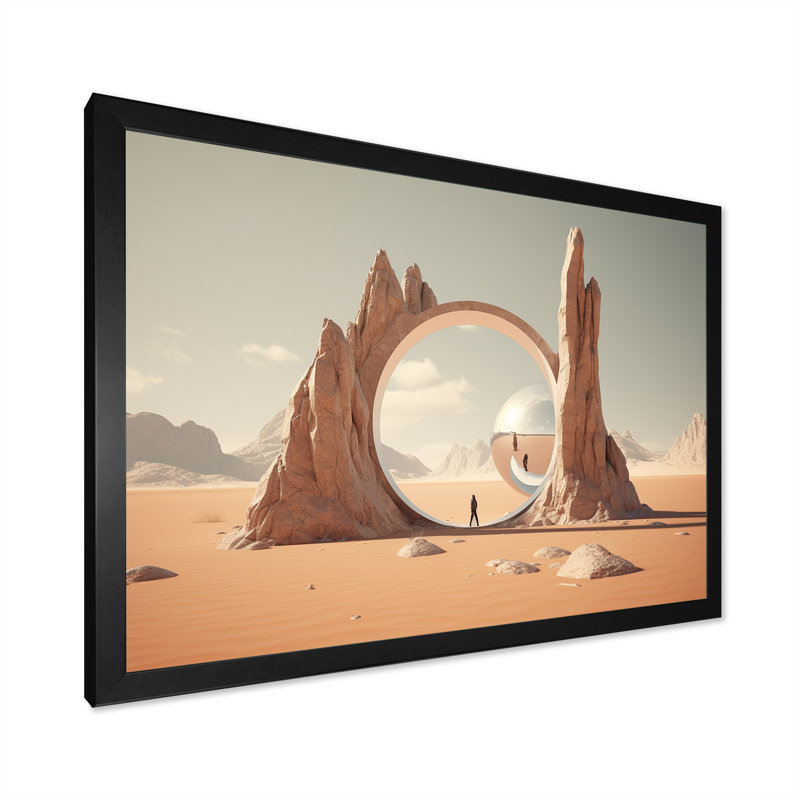 Art mural surréalisme, Cadre d'angle fermé noir, H 12 po x l 20 po x P 1 po