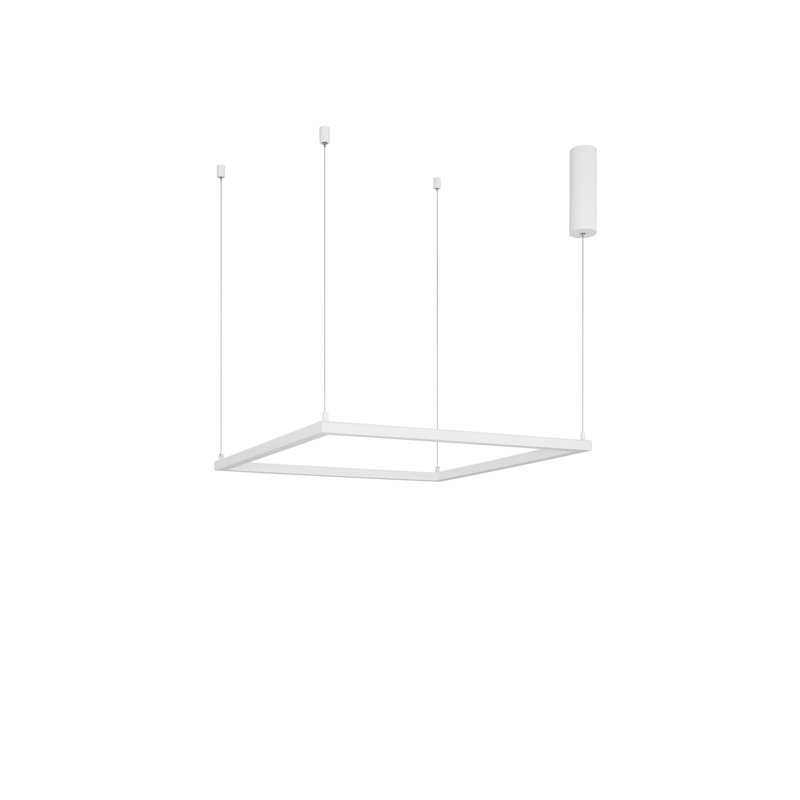 1 - Light LED Geometric Pendant, White, 120cm H x 75cm W x 75cm D