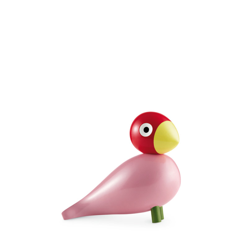 Songbird Ernst Figurine, 1, 6.1" H x 6.3" W x 3.1" D, Rose/Red