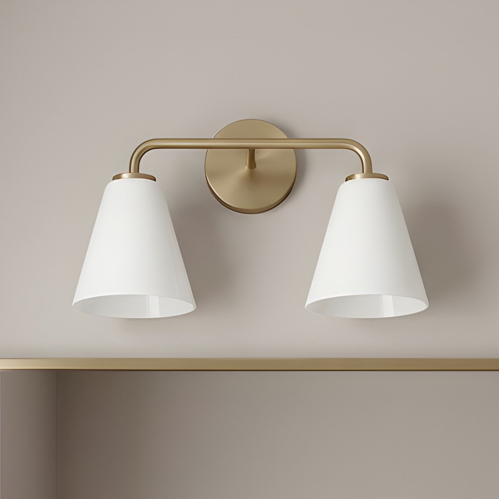 Nabi Vanity Light, 2, Satin Brass, White