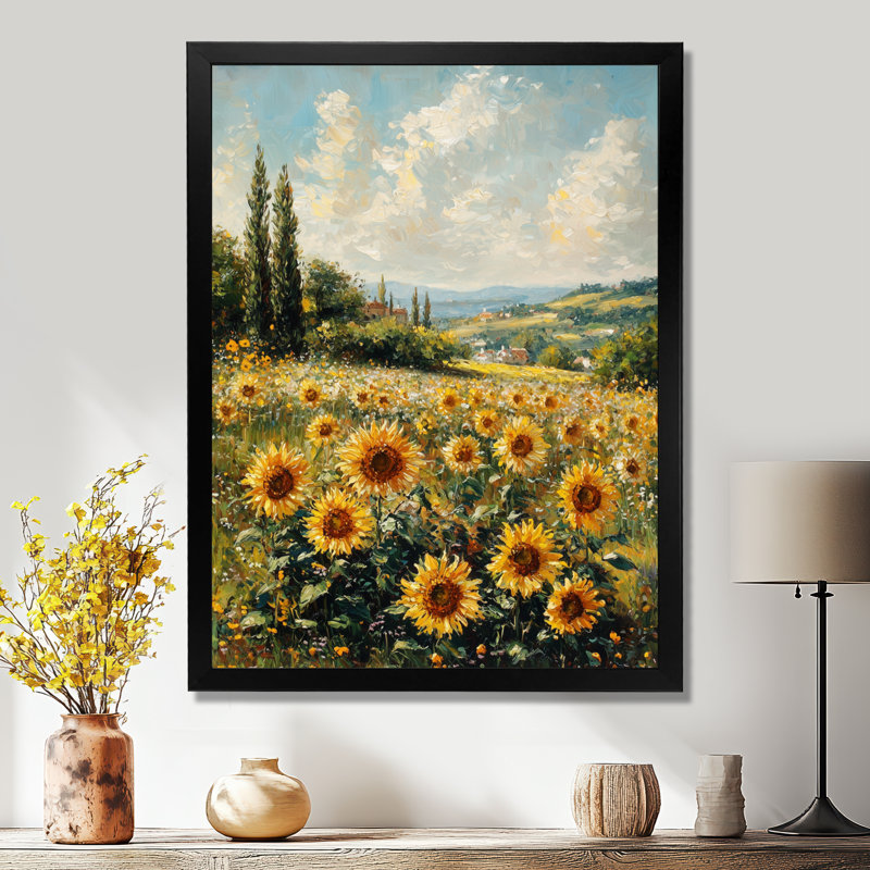 Domantas - Floral Canvas Wall Art, H 44 po x l 34 po, Noir, noir, noir, noir, Reproduction encadrée d'une seule photo