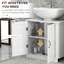 Commode de salle de bain à tablette ajustable, blanche, pour un espace organisé et un rangement élégant