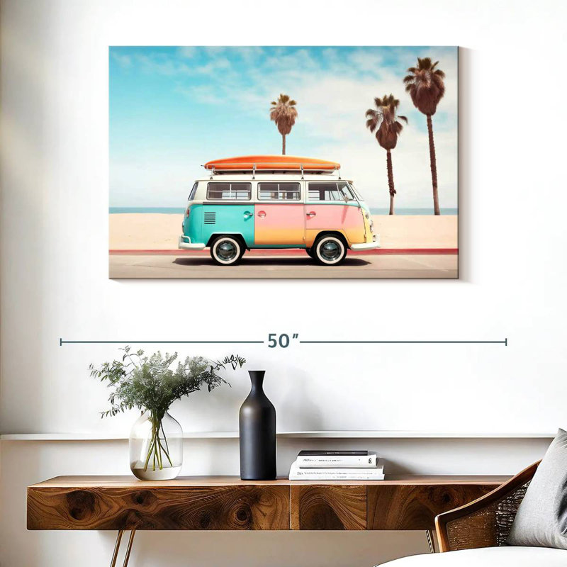 Mehar VW Van On The Beach, 26" H x 39" W