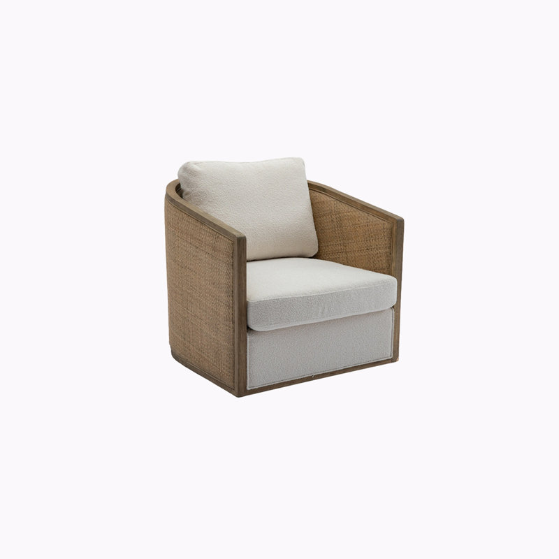 Fauteuil pivotant de 30,31 po de largeur, Peluche beige